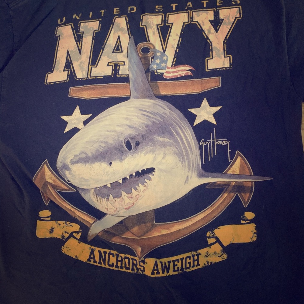 Navy Guy Harvey tshirt Anchors Aweigh